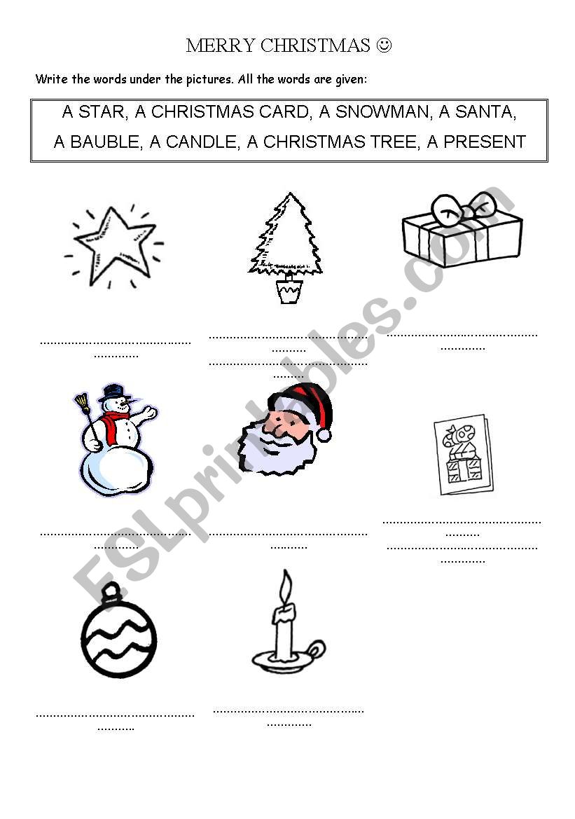 Christmas worksheet