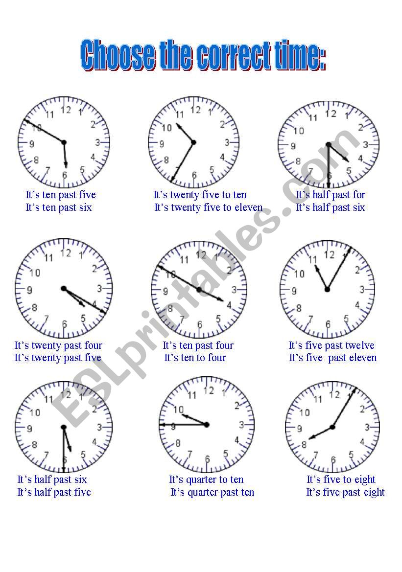 Time WS worksheet