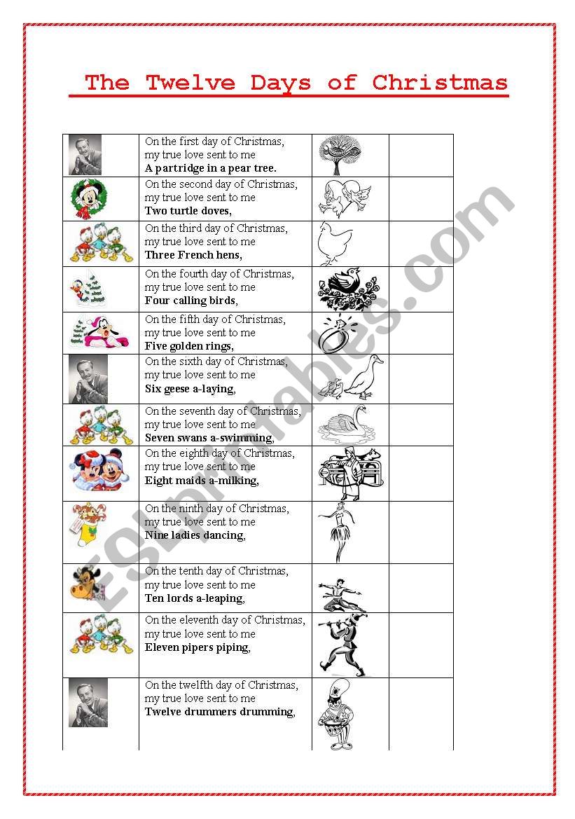 the-twelve-days-of-christmas-esl-worksheet-by-carotte