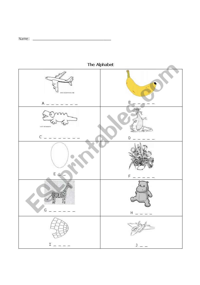 Alphabet Game worksheet