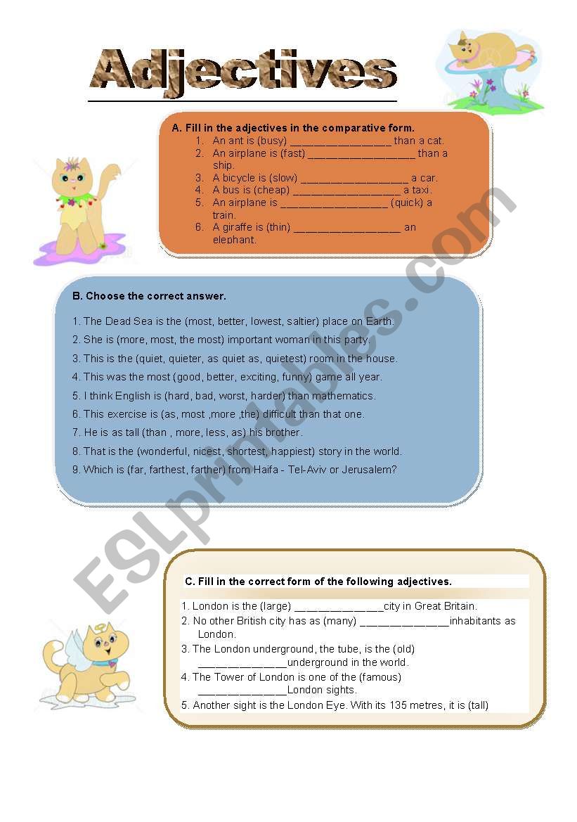 Adjectives worksheet