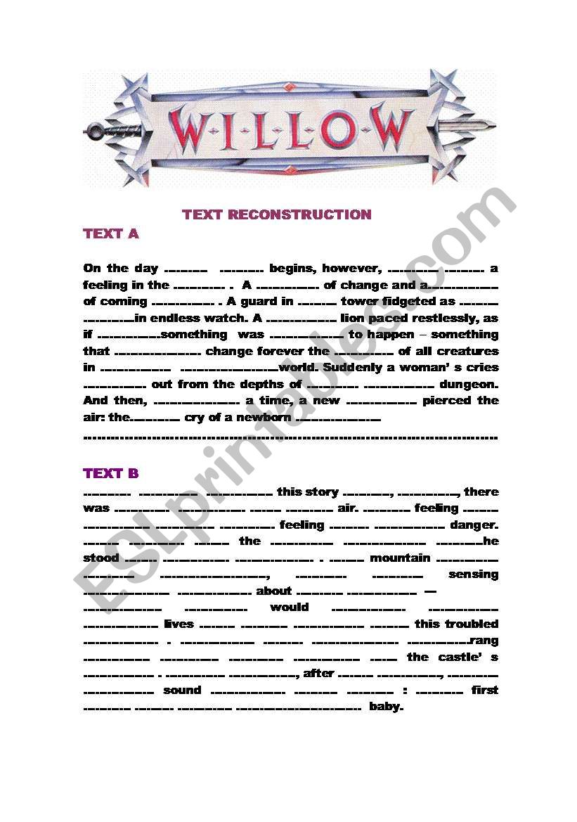 Willow : continue with text reconstruction
