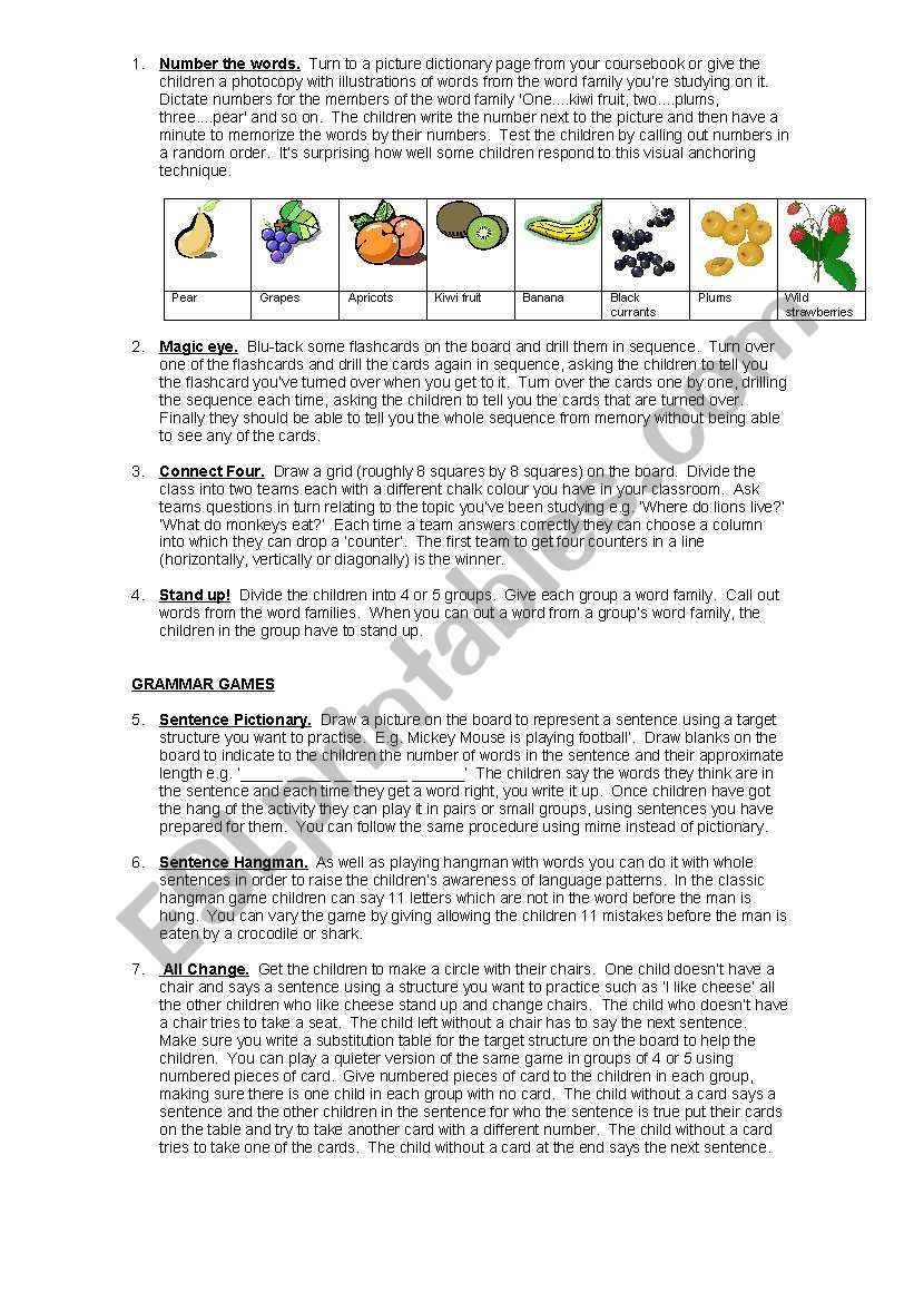 fun filler 4 worksheet