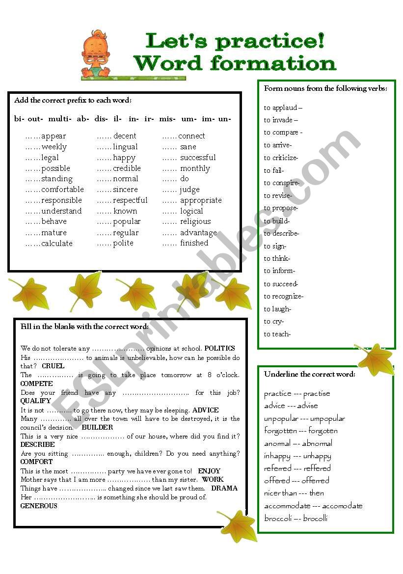 Lets practice! 1 worksheet