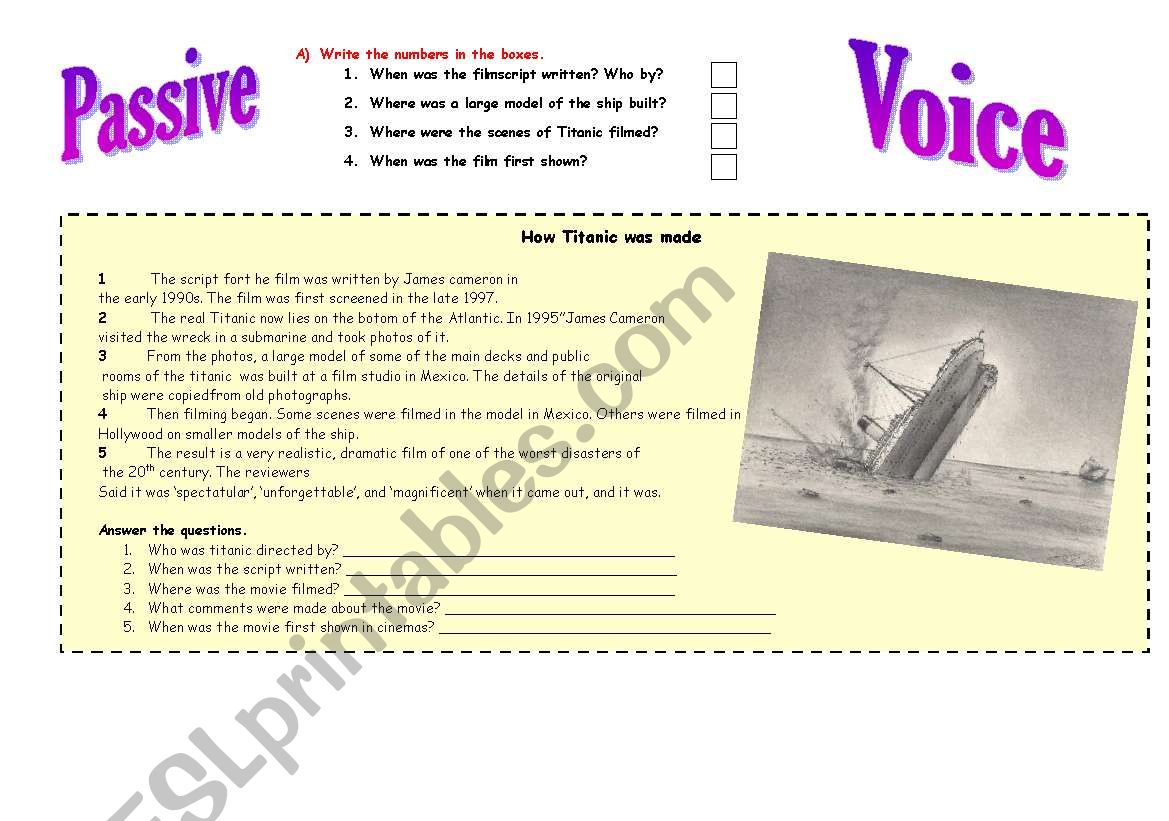 passive voice worksheet