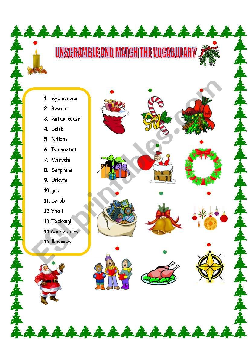 CHRISTMAS SCRAMBLE worksheet