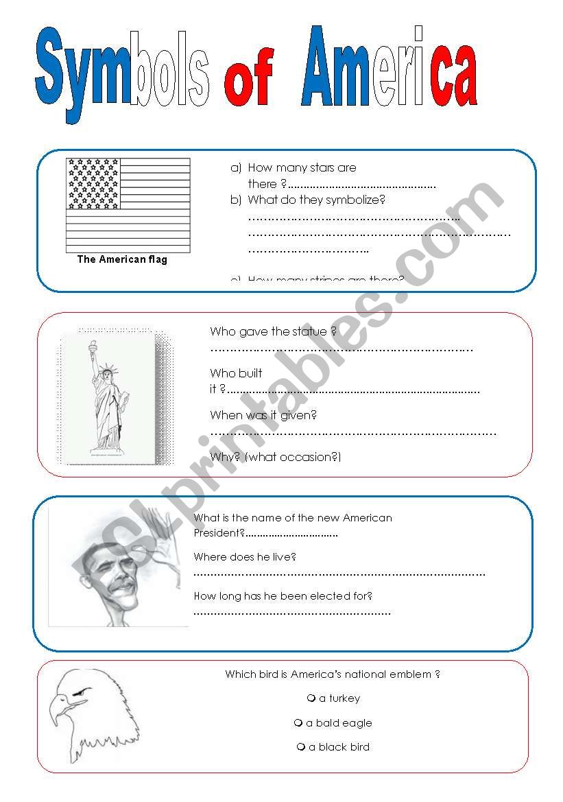 Symbols of America (1) worksheet