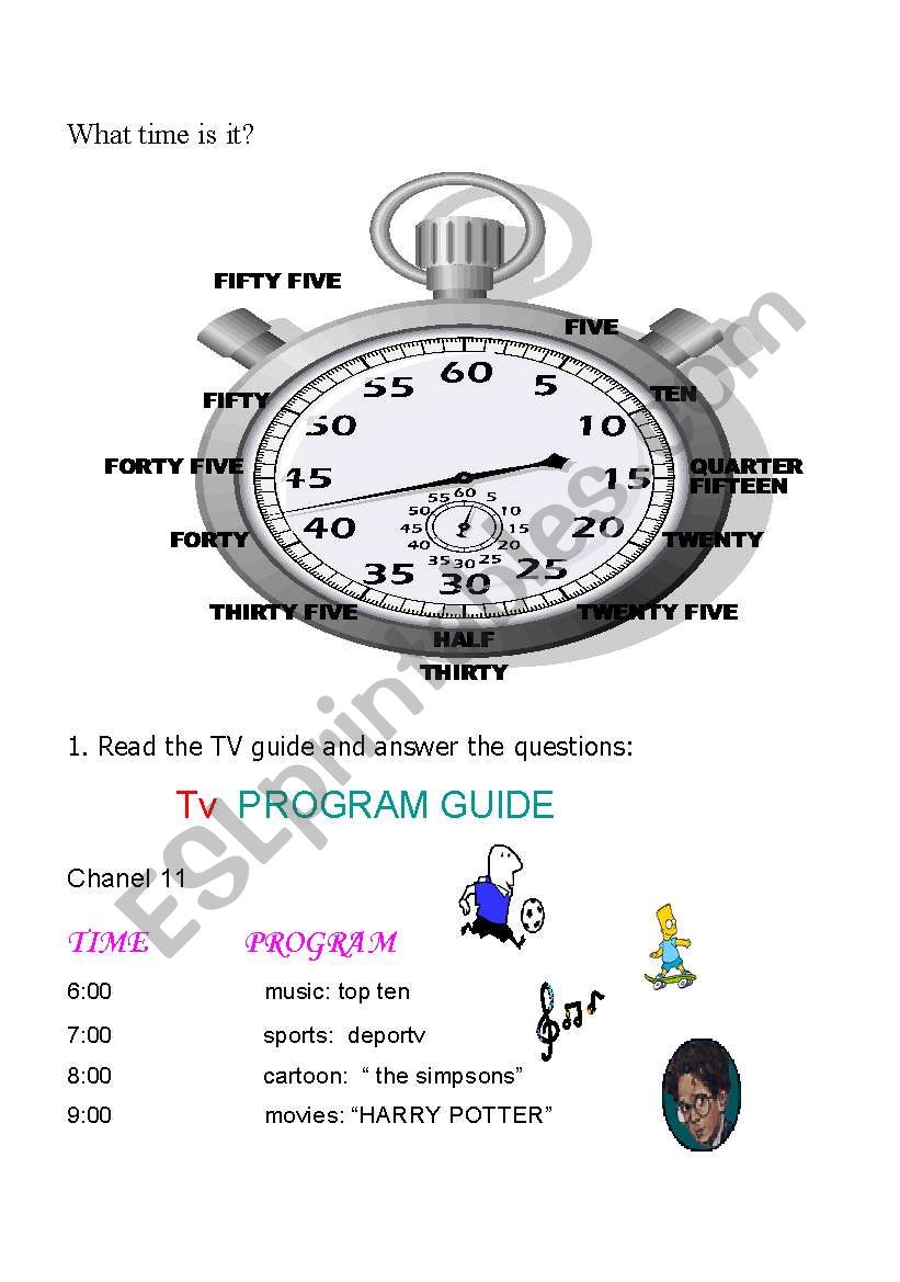 What time is it? worksheet