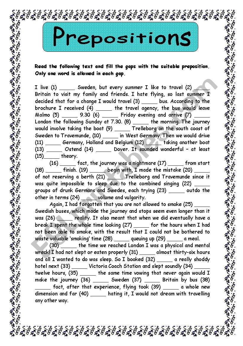 Fill In The Gaps With A Suitable Preposition H ng D n Chi Ti t V B i
