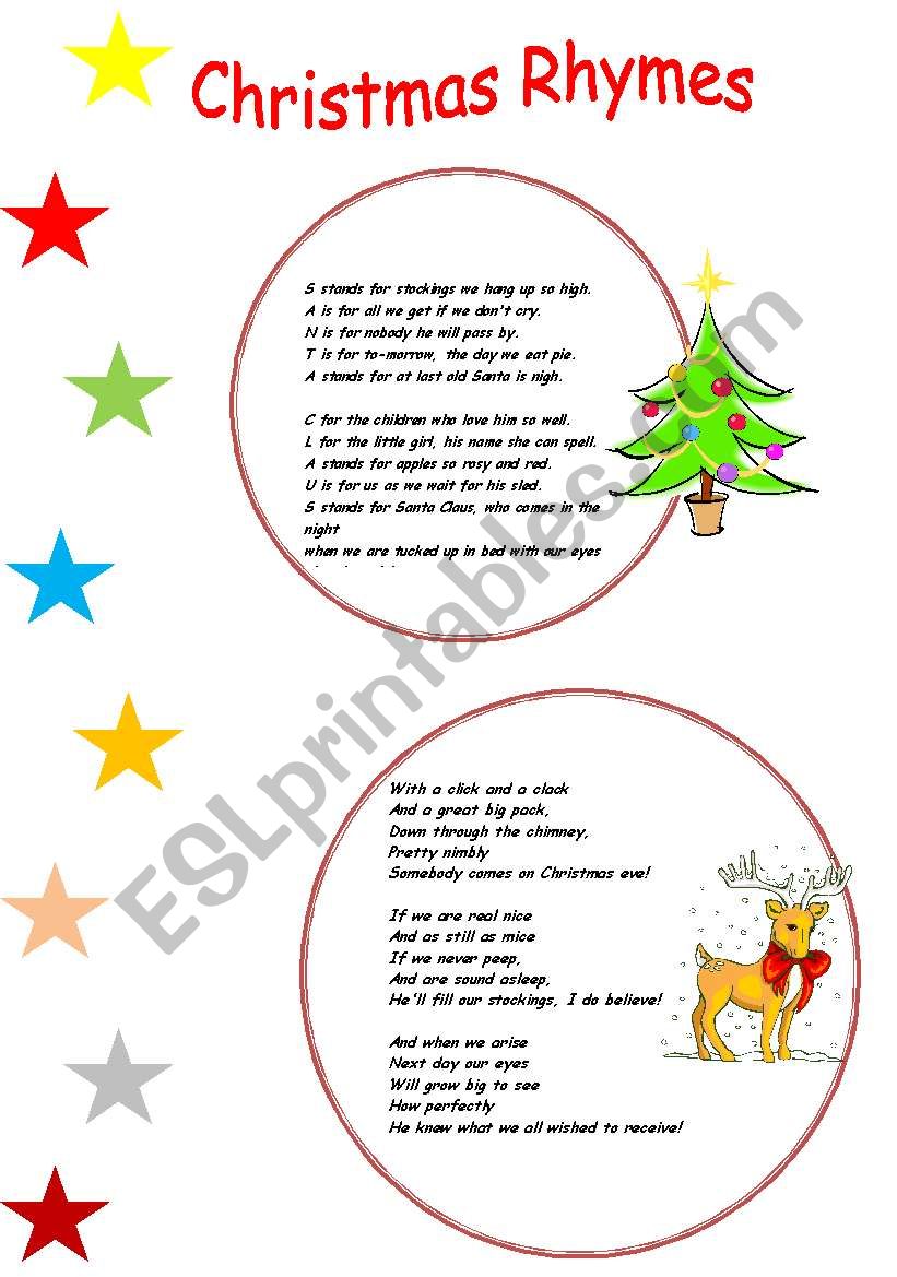 Christmas Rhymes worksheet