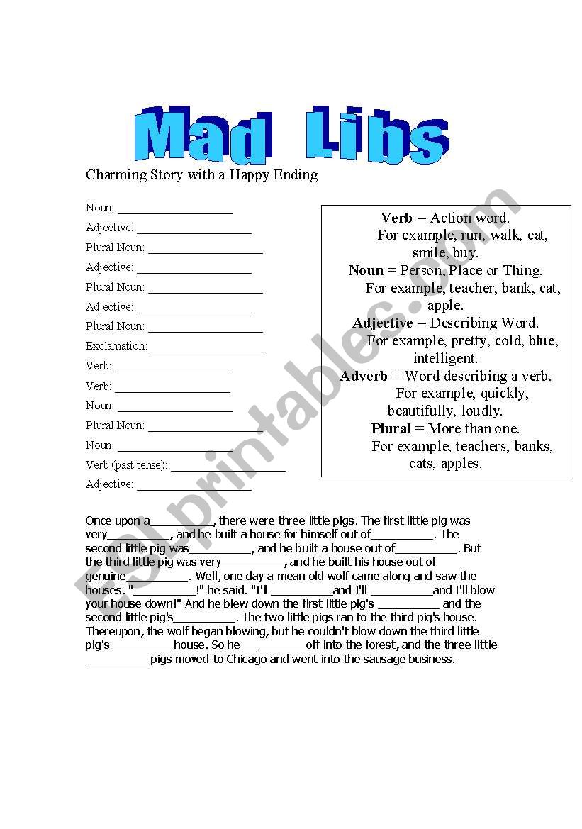 Mad Libs - A Charming Story with a Happy Ending