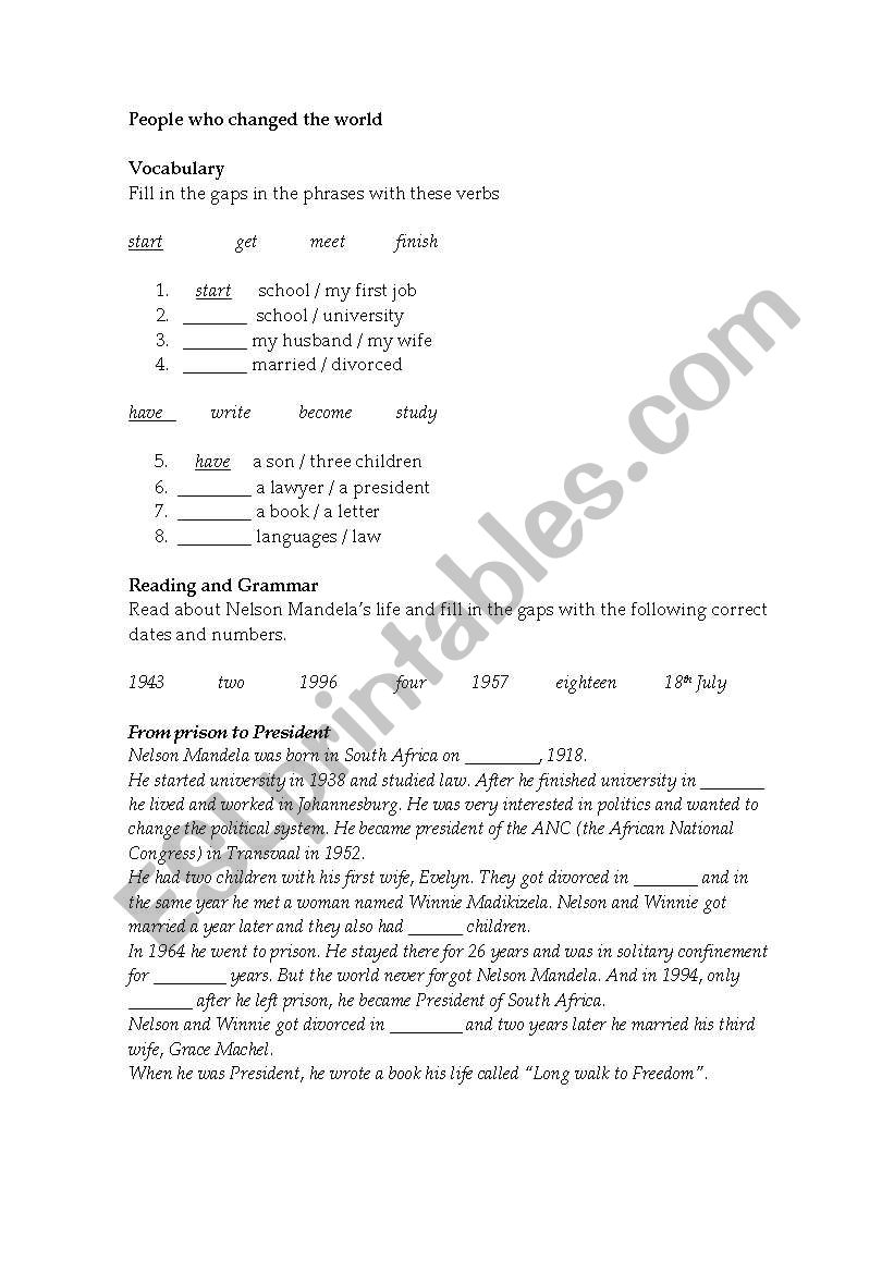 PAST SIMPLE worksheet