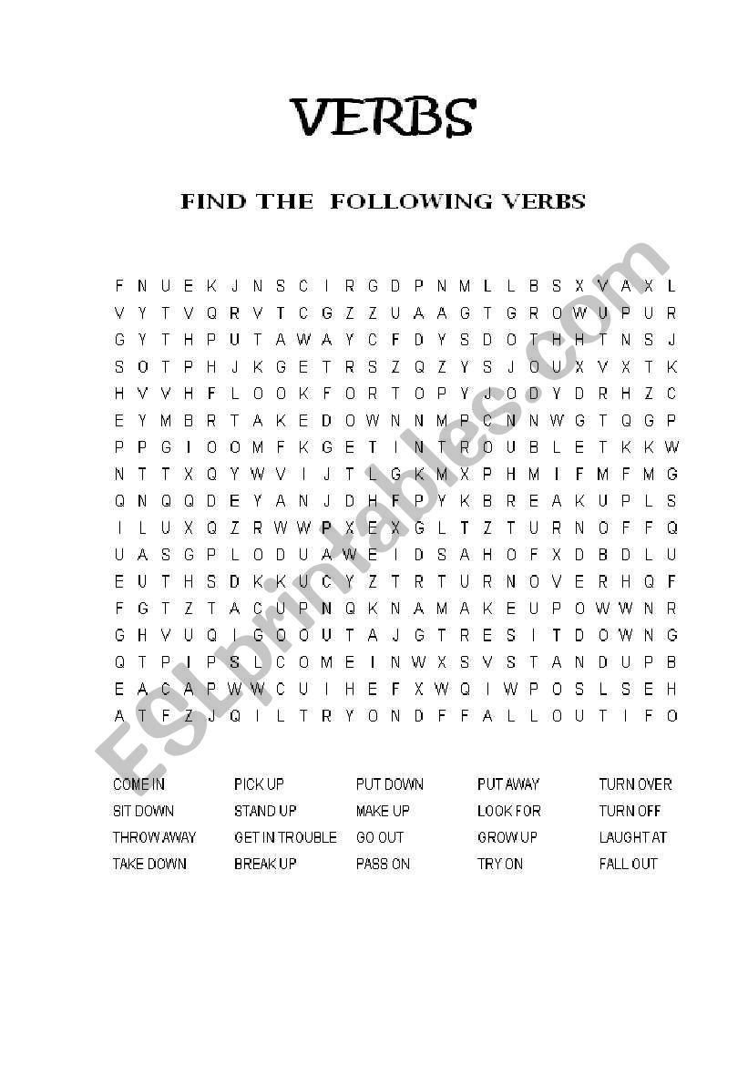 phrasal verbs worksheet