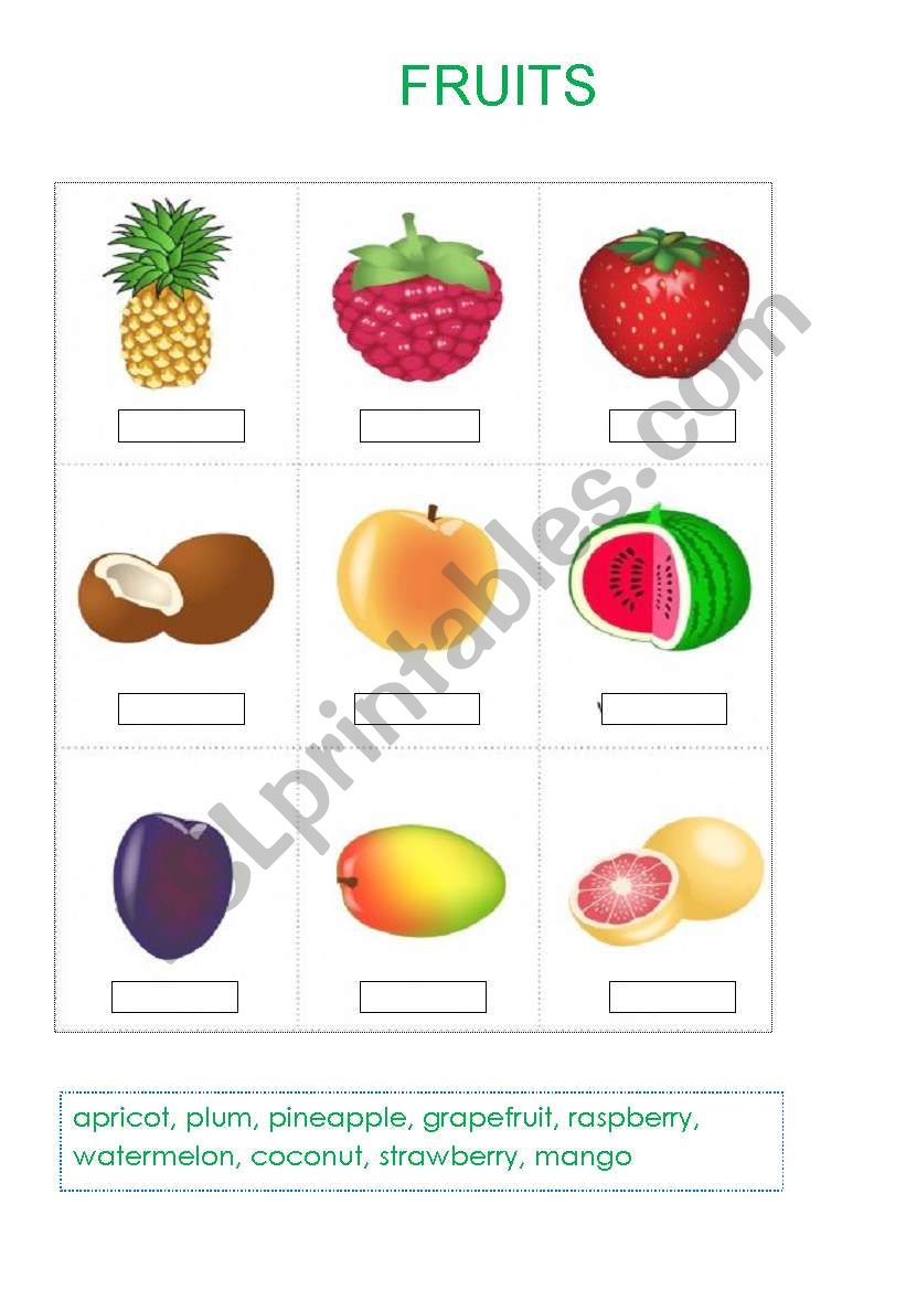 Fruits worksheet