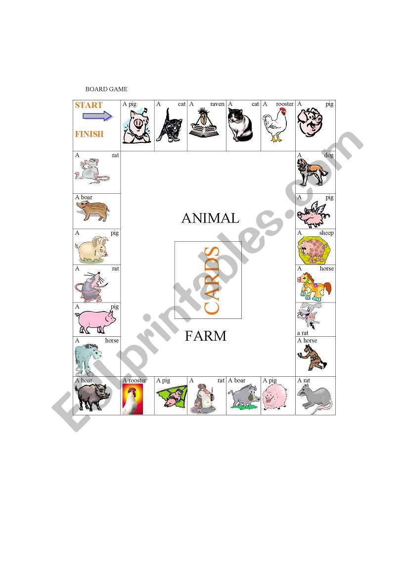 Animals-boardgame-part2 worksheet