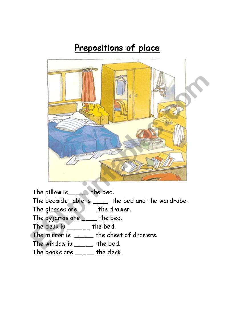 prepositions of place worksheet