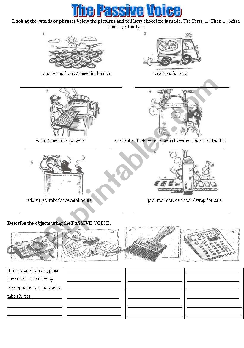 The Passive Voice - How is Chocolate made? (Process Writing)