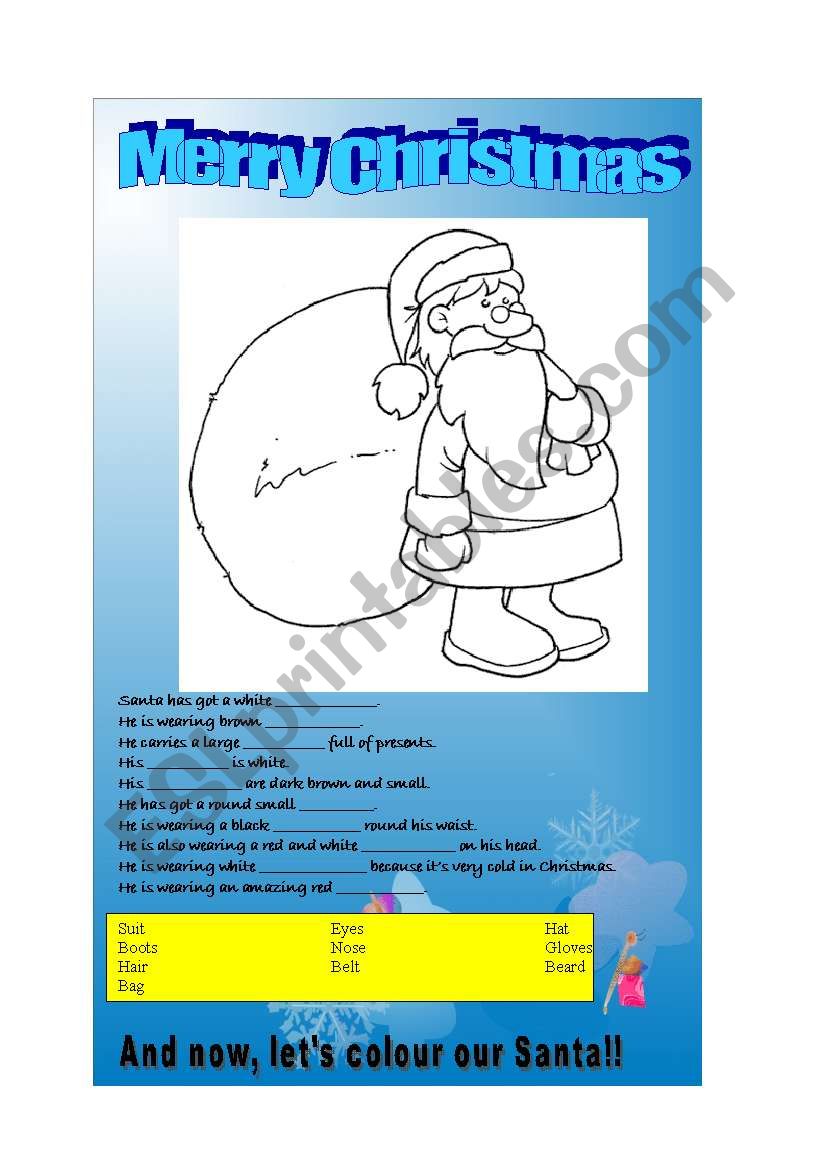 What is Santa wearing? worksheet