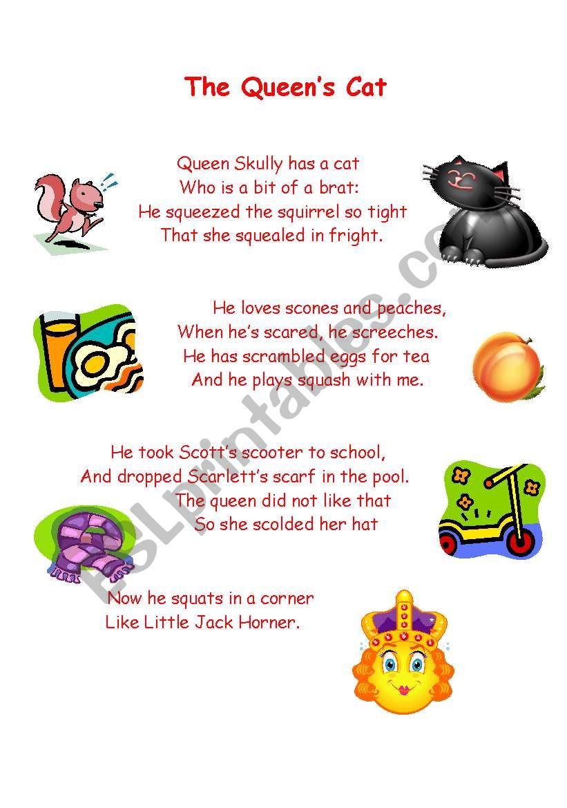 The Queens Cat worksheet