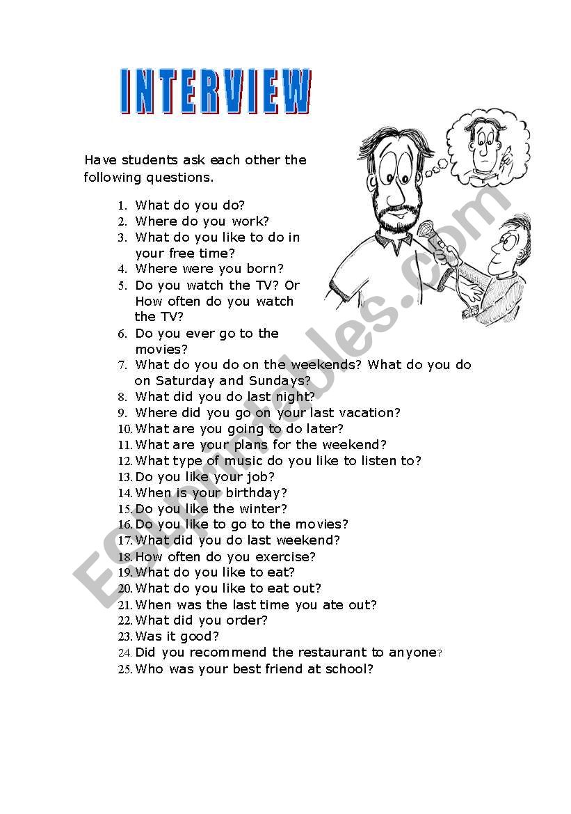 interview worksheet