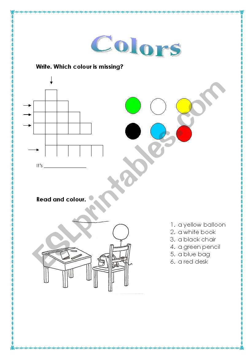 Colors worksheet