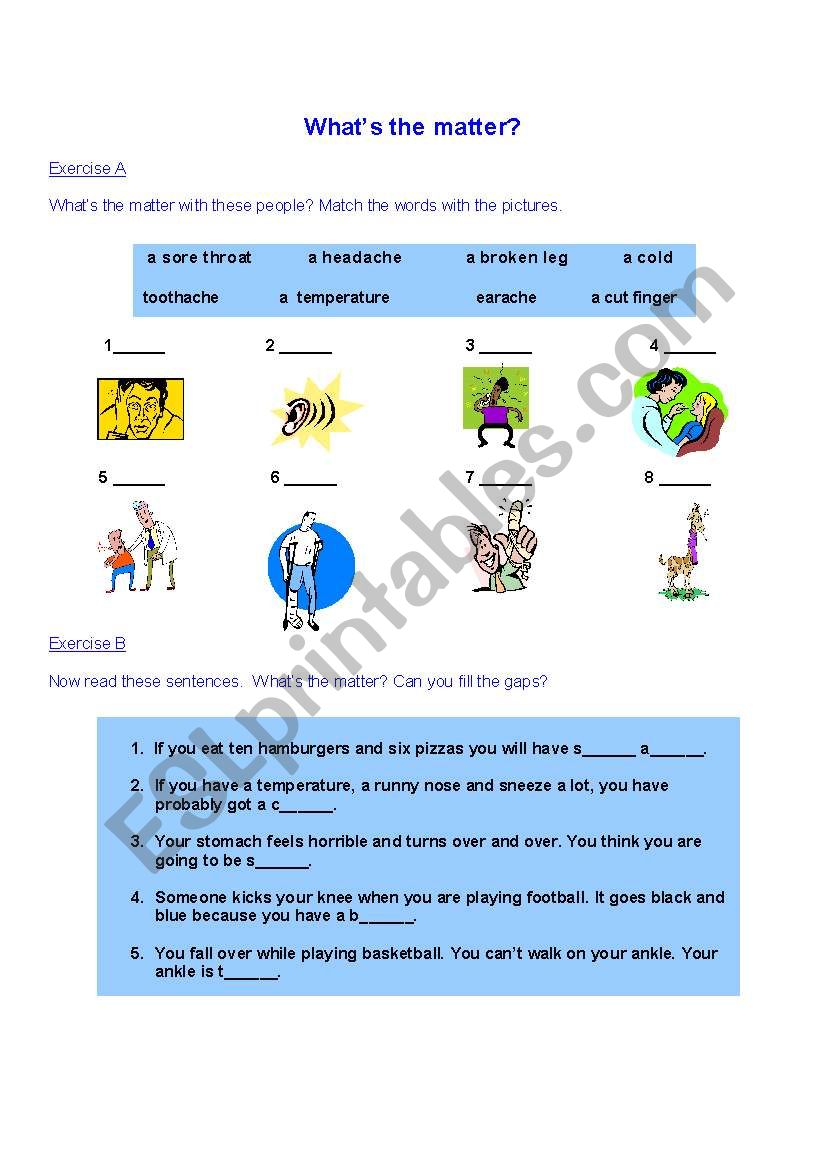 body ache worksheet