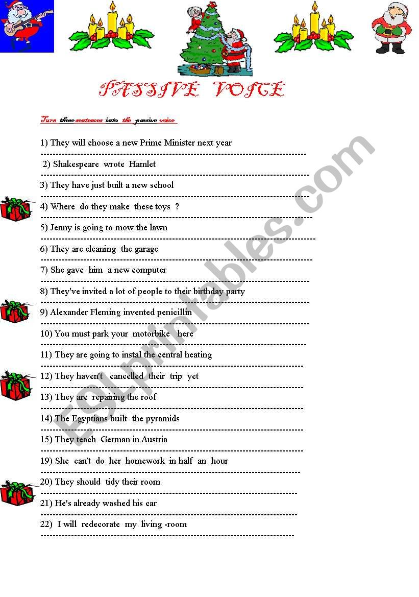 Passive voice  worksheet