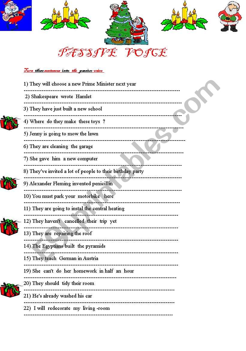 Passive voice  worksheet
