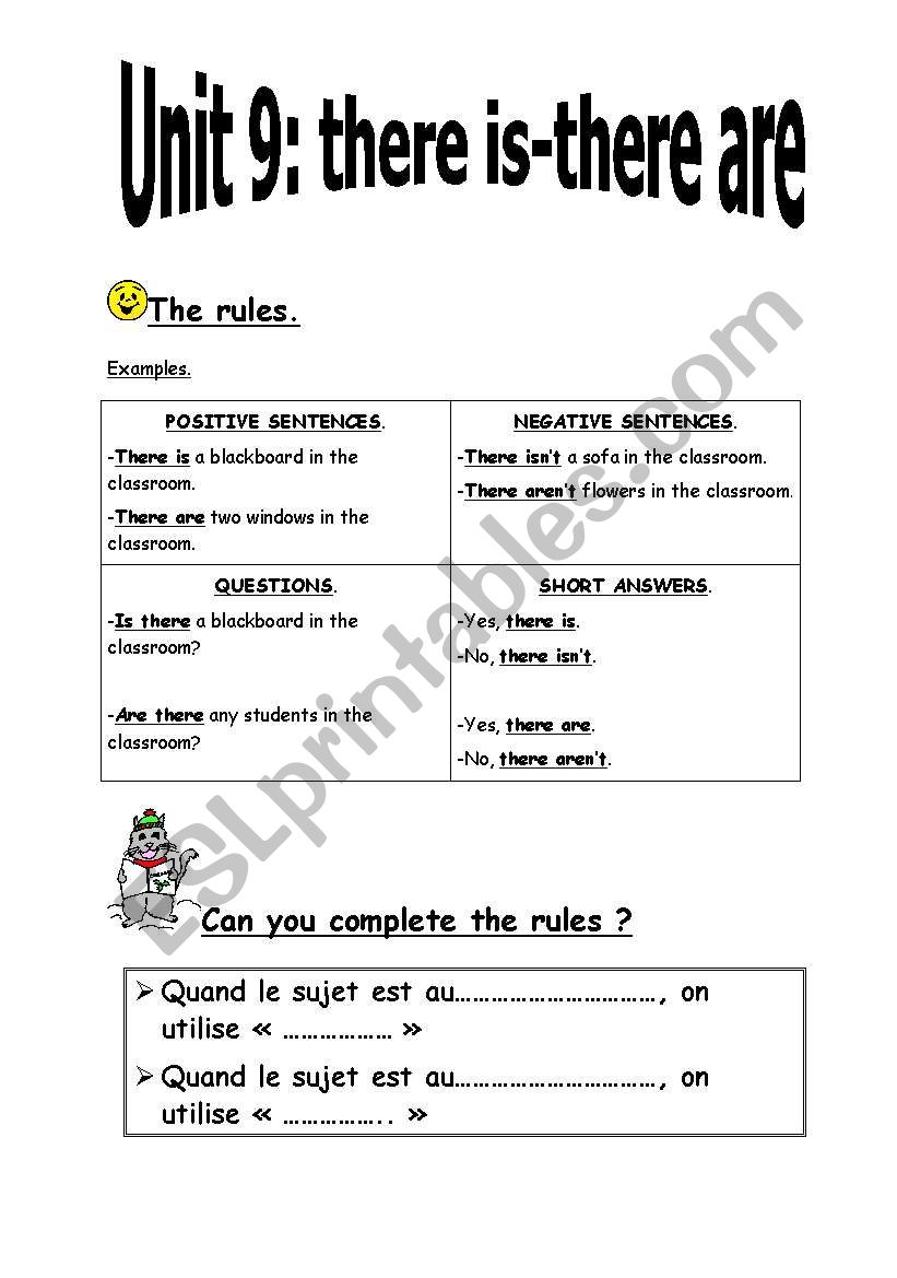 There is- there are grammar sheet