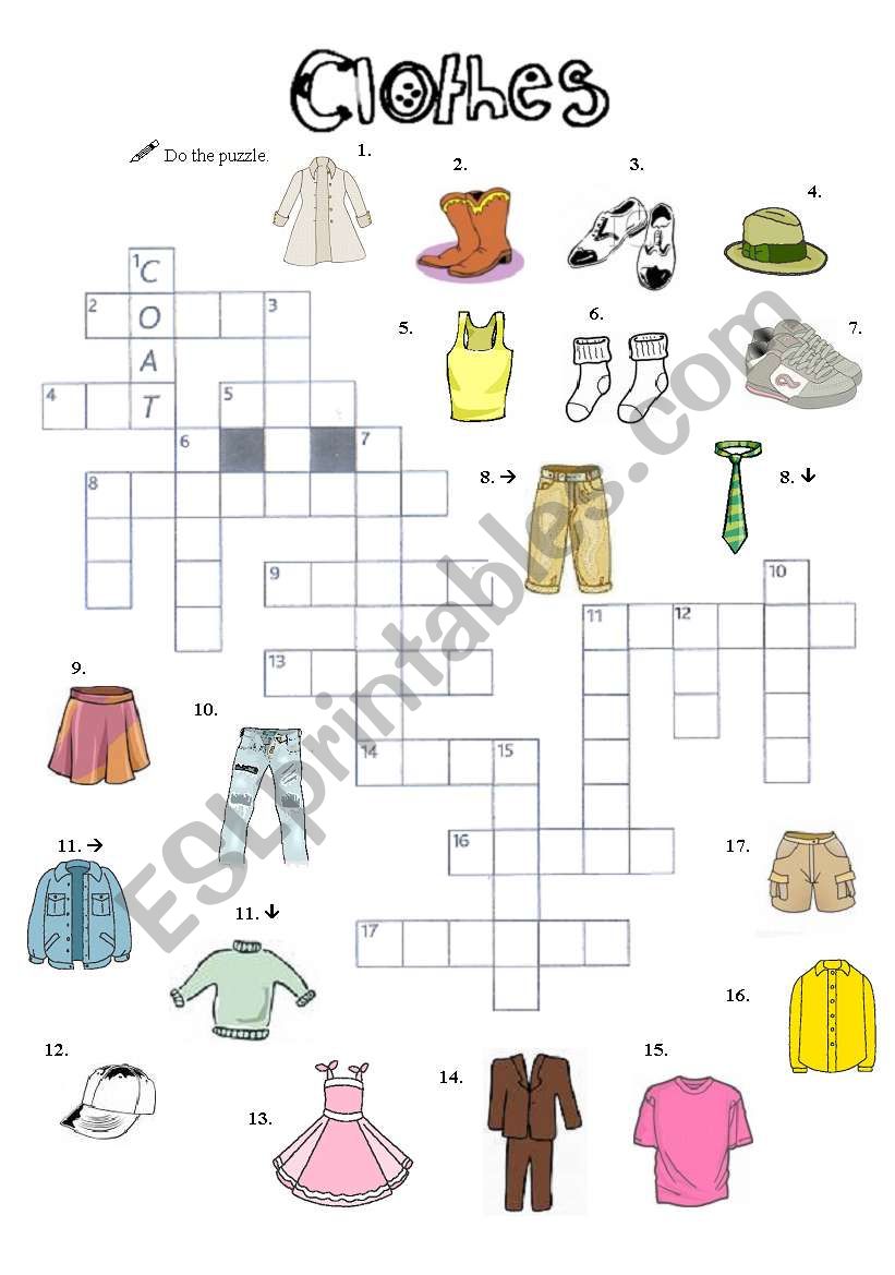 Clothes worksheet