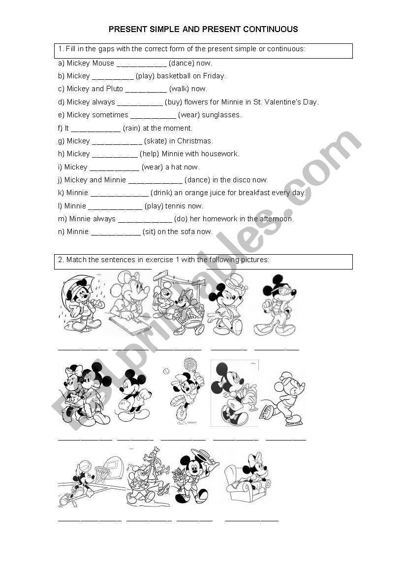 present simple or continuous worksheet