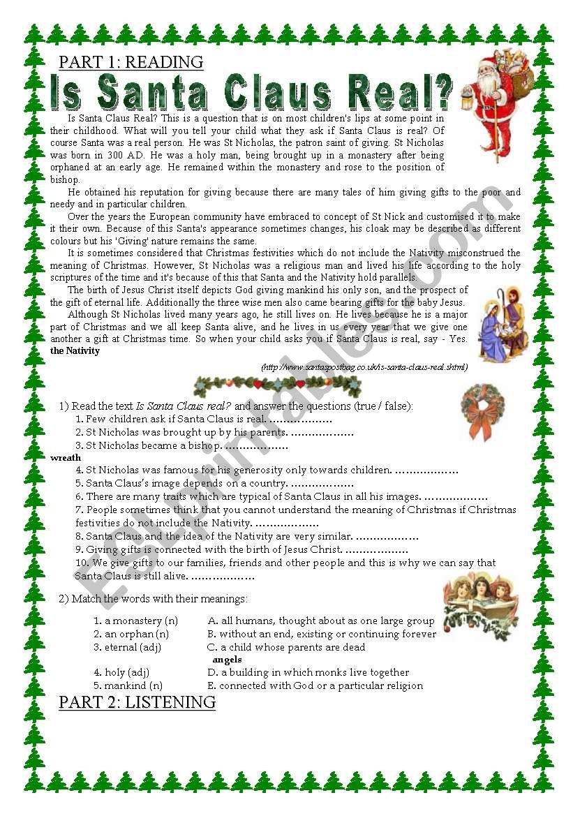 Christmas - all 4 skills! worksheet