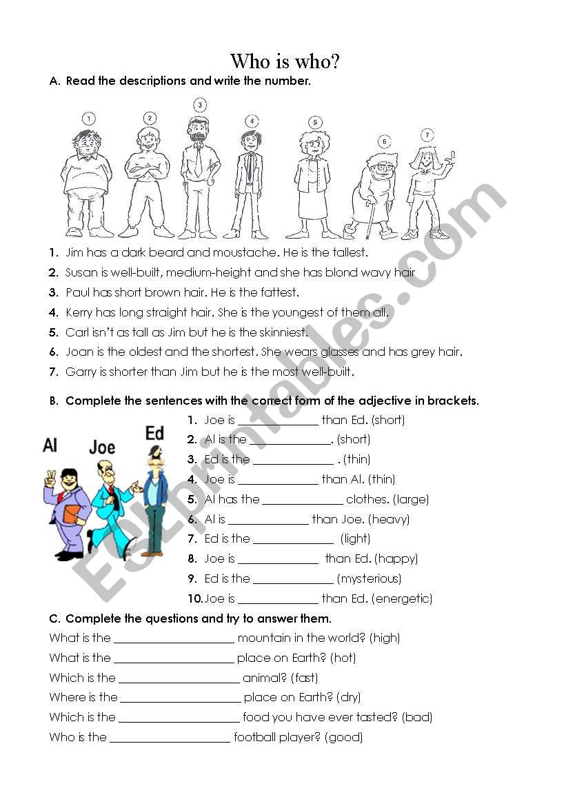 Who is who? worksheet