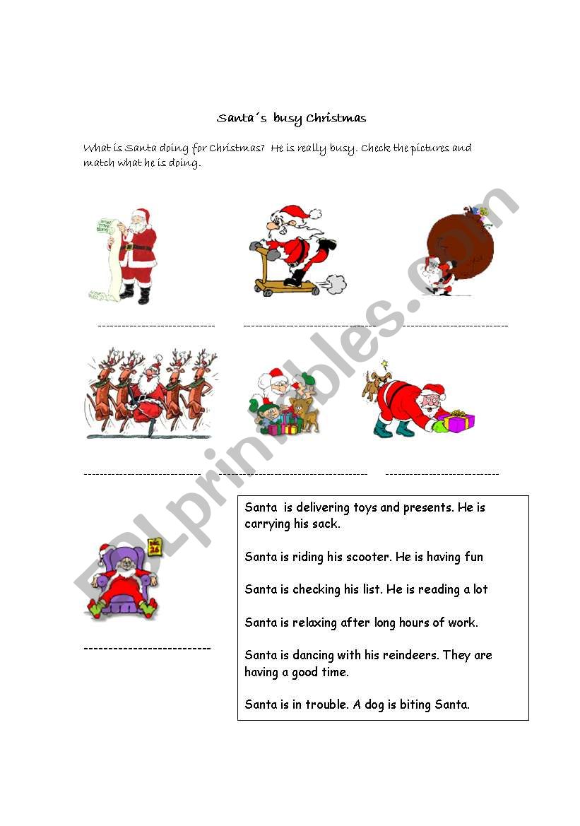 Busy Christmas worksheet