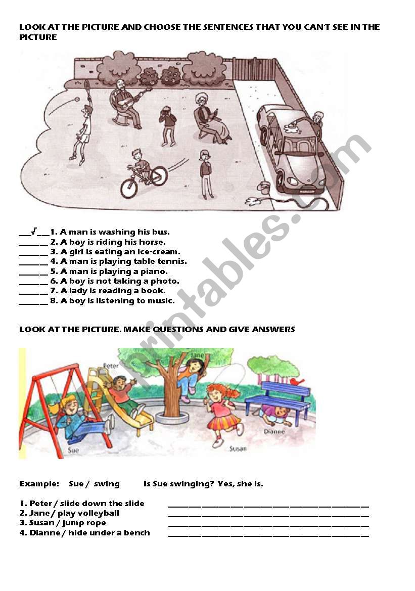 Present Continuous worksheet