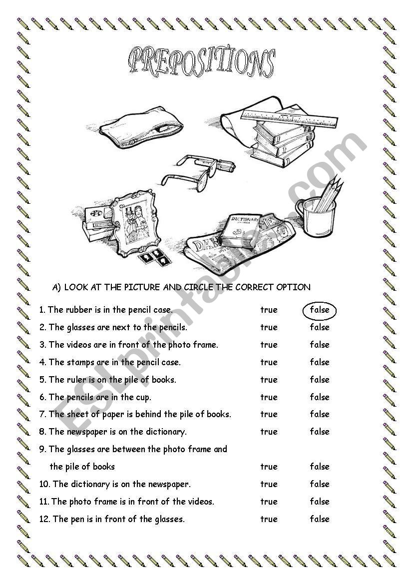 PREPOSITIONS worksheet