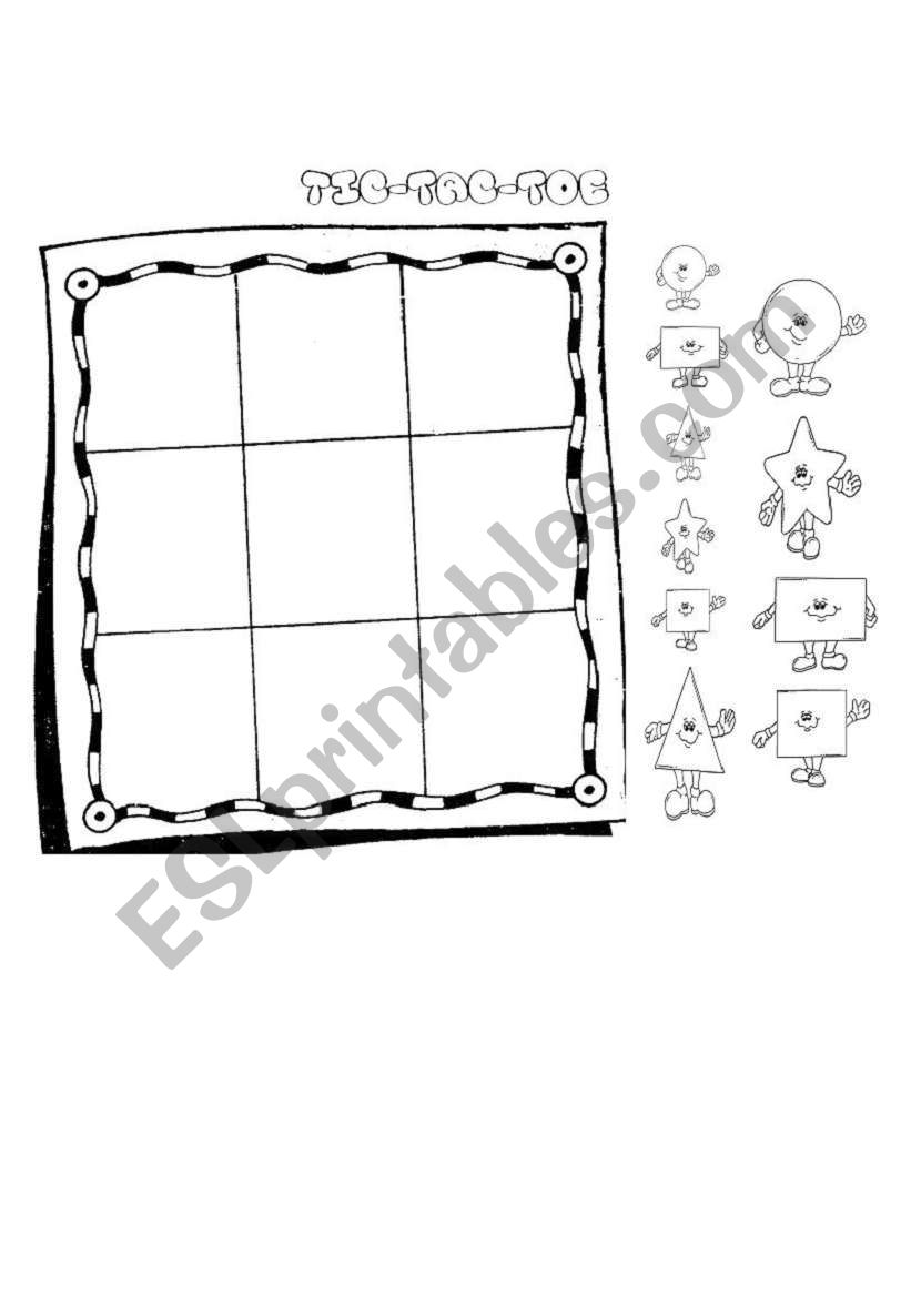 Tic taac toe worksheet