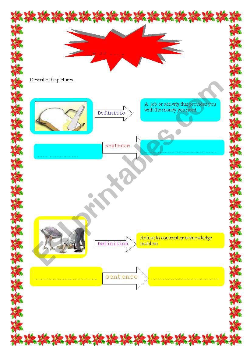 IDIOMS THROUGH PICTURES worksheet