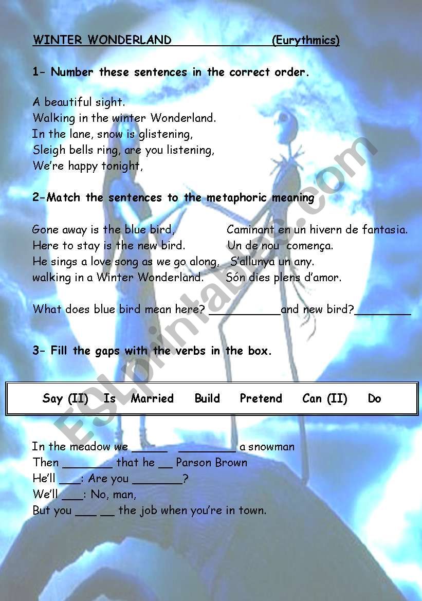 Winter Wonderland worksheet