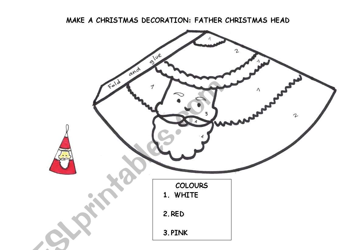 Make a Christmas decoration: Father Christmas head