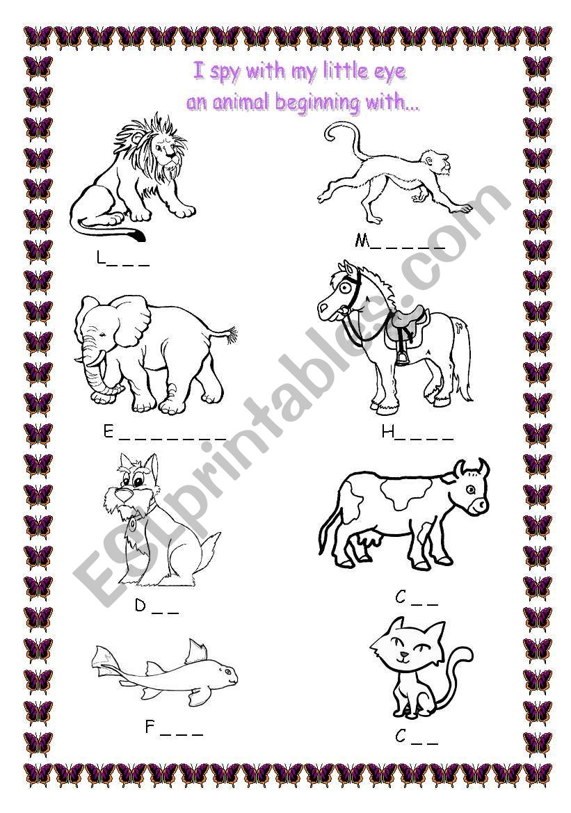 Animals  worksheet