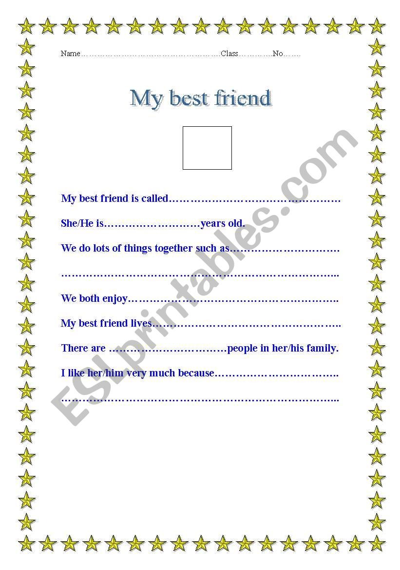 My best friend worksheet