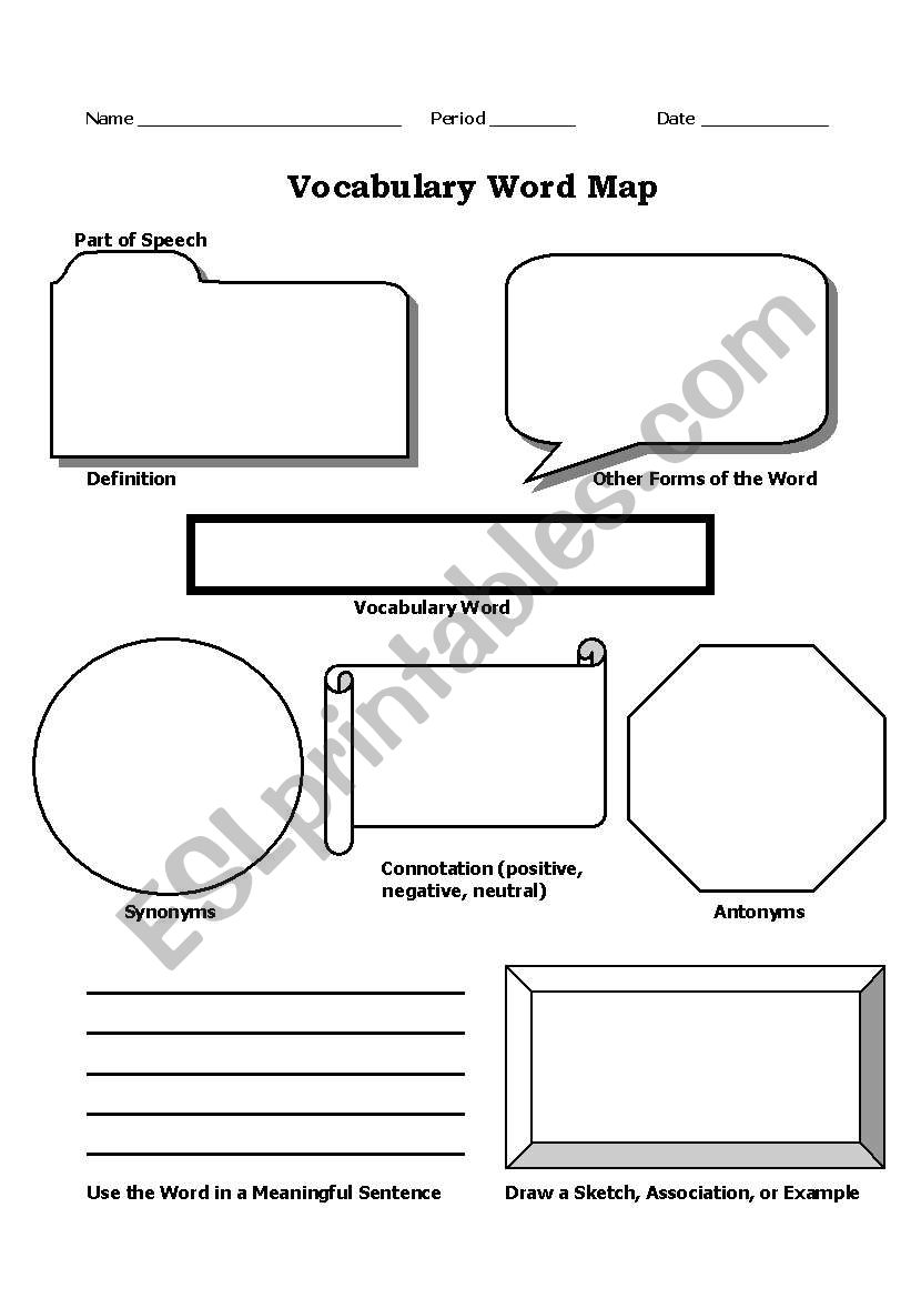 Vocabulary Word Map worksheet