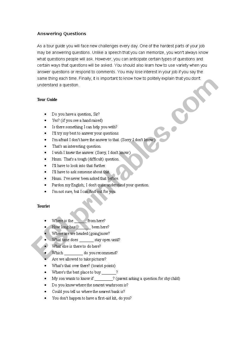 english for guides part2 worksheet