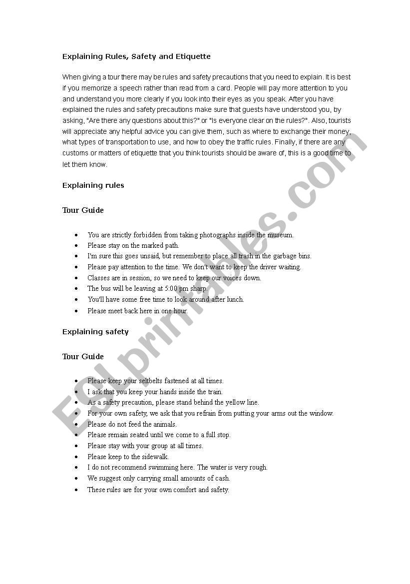 english for guides part3 worksheet