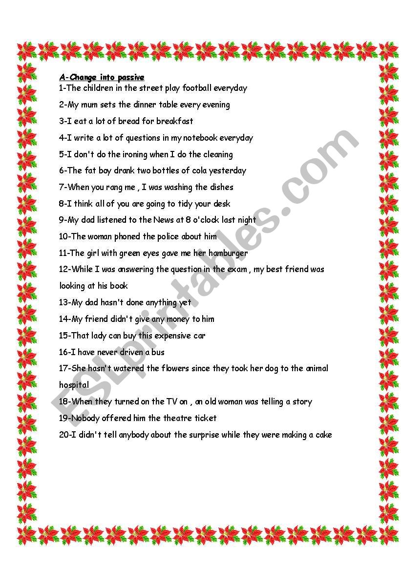 PASSIVE VOICE - MIXED - 3 PAGES 