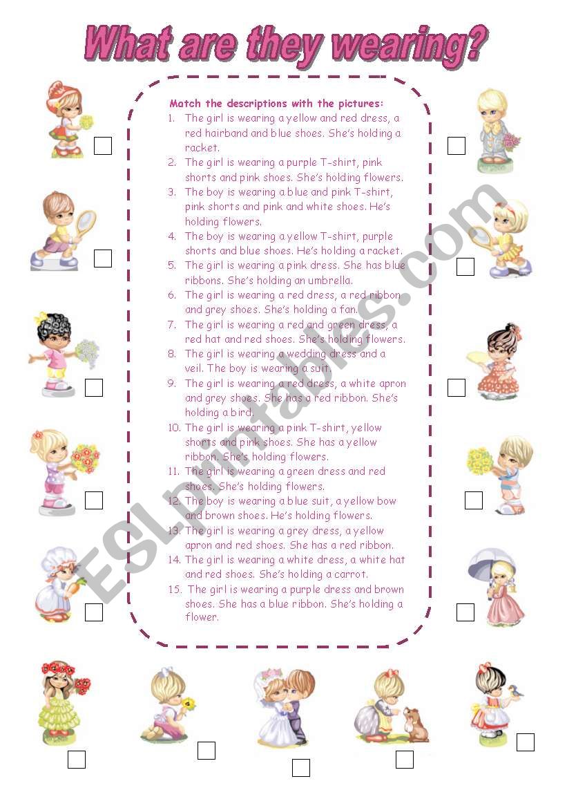 What are they wearing? (2) worksheet