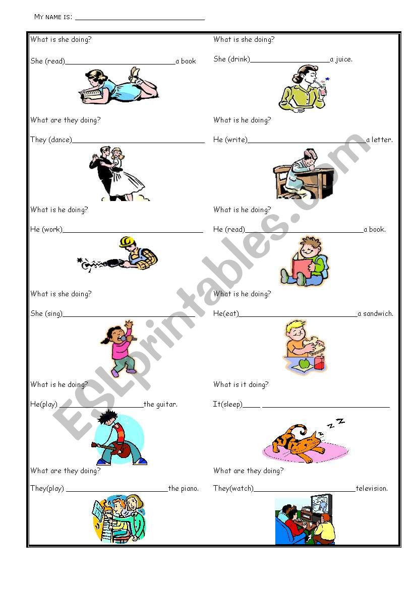 present continuous. worksheet