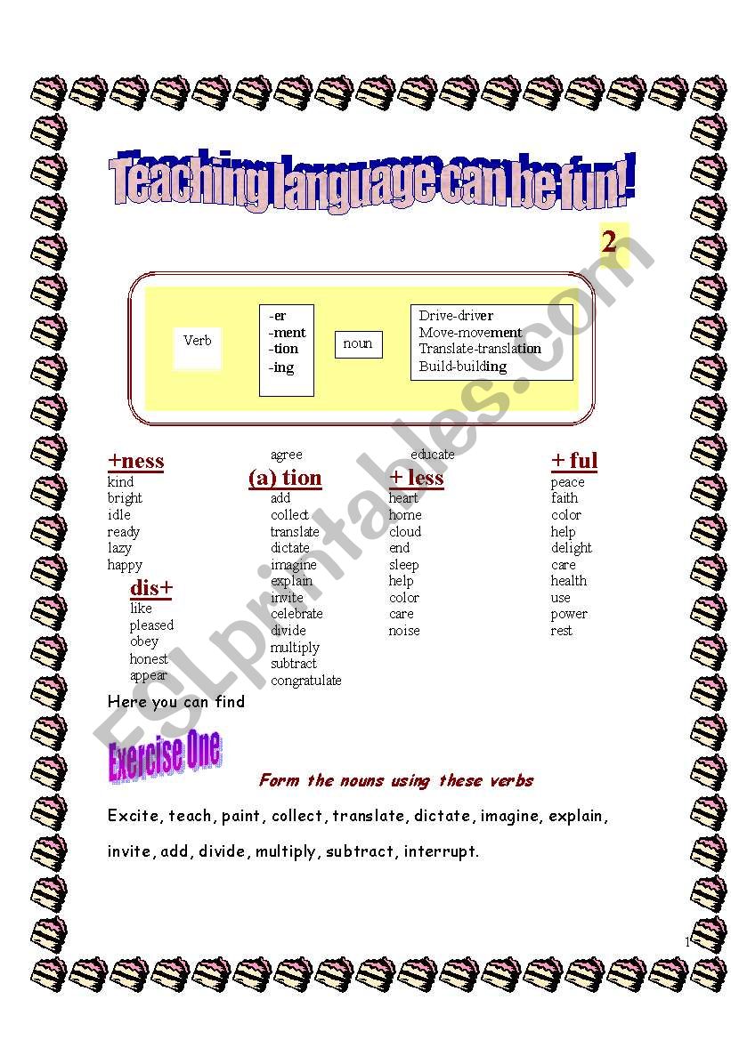 word formation worksheet