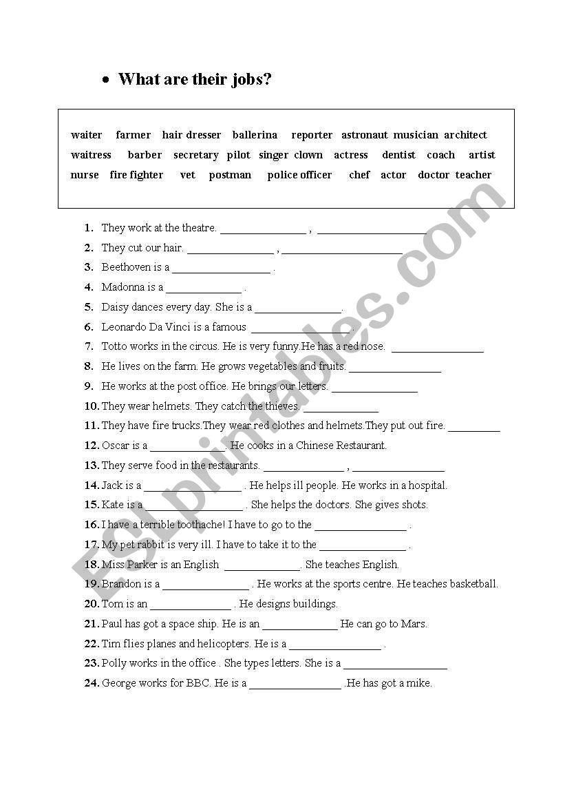 JOBS worksheet